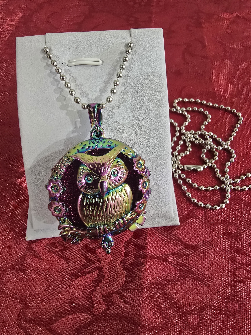 Owl Aromatherapy Essential Oil Diffuser Locket Necklace